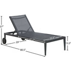 Meridian Furniture Nizuc Outdoor Patio Adjustable Sun Chaise Lounge Chair - Grey Frame - Outdoor Furniture