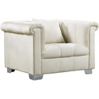 Meridian Furniture Kayla Velvet Chair - Cream - Chairs