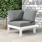 Meridian Furniture Nizuc Outdoor Patio White Aluminum Modular Corner Chair - Outdoor Furniture