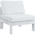 Meridian Furniture Nizuc Outdoor Patio White Aluminum Modular Armless Chair - White - Outdoor Furniture