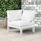 Meridian Furniture Nizuc Outdoor Patio White Aluminum Modular Corner Chair - Outdoor Furniture