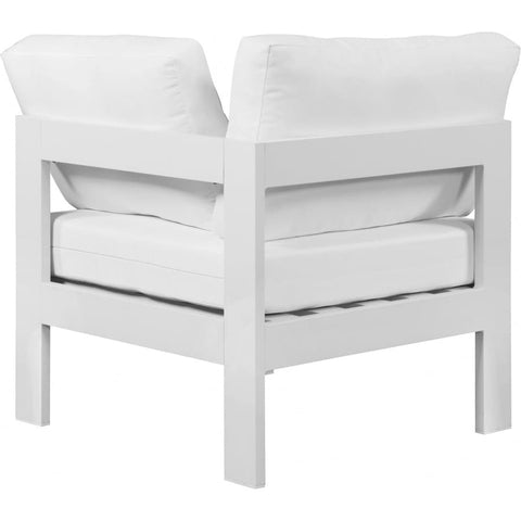 Meridian Furniture Nizuc Outdoor Patio White Aluminum Modular Corner Chair - White - Outdoor Furniture