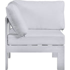 Meridian Furniture Nizuc Outdoor Patio White Aluminum Modular Corner Chair - Outdoor Furniture