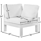 Meridian Furniture Nizuc Outdoor Patio White Aluminum Modular Corner Chair - Outdoor Furniture
