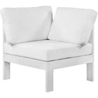 Meridian Furniture Nizuc Outdoor Patio White Aluminum Modular Corner Chair - White - Outdoor Furniture