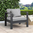 Meridian Furniture Nizuc Outdoor Patio Grey Aluminum Modular Arm Chair - Outdoor Furniture