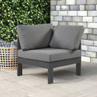 Meridian Furniture Nizuc Outdoor Patio Grey Aluminum Modular Corner Chair - Outdoor Furniture