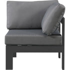 Meridian Furniture Nizuc Outdoor Patio Grey Aluminum Modular Corner Chair - Outdoor Furniture