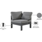 Meridian Furniture Nizuc Outdoor Patio Grey Aluminum Modular Corner Chair - Outdoor Furniture