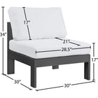 Meridian Furniture Nizuc Outdoor Patio Aluminum Modular Armless Chair - Outdoor Furniture