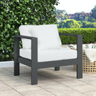 Meridian Furniture Nizuc Outdoor Patio Grey Aluminum Modular Arm Chair - Outdoor Furniture