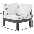 Meridian Furniture Nizuc Outdoor Patio Grey Aluminum Modular Corner Chair - Outdoor Furniture