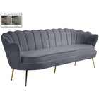 Meridian Furniture Gardenia Velvet Sofa - Grey - Sofas