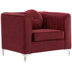 Meridian Furniture Isabelle Velvet Chair - Burgundy - Chairs