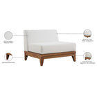Meridian Furniture Rio Outdoor Off White Waterproof Fabric Modular Armless Chair - Outdoor Furniture
