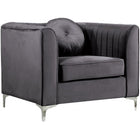 Meridian Furniture Isabelle Velvet Chair - Grey - Chairs