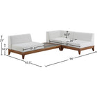 Meridian Furniture Rio Outdoor Off White Waterproof Modular Sectional 3B - Outdoor Furniture