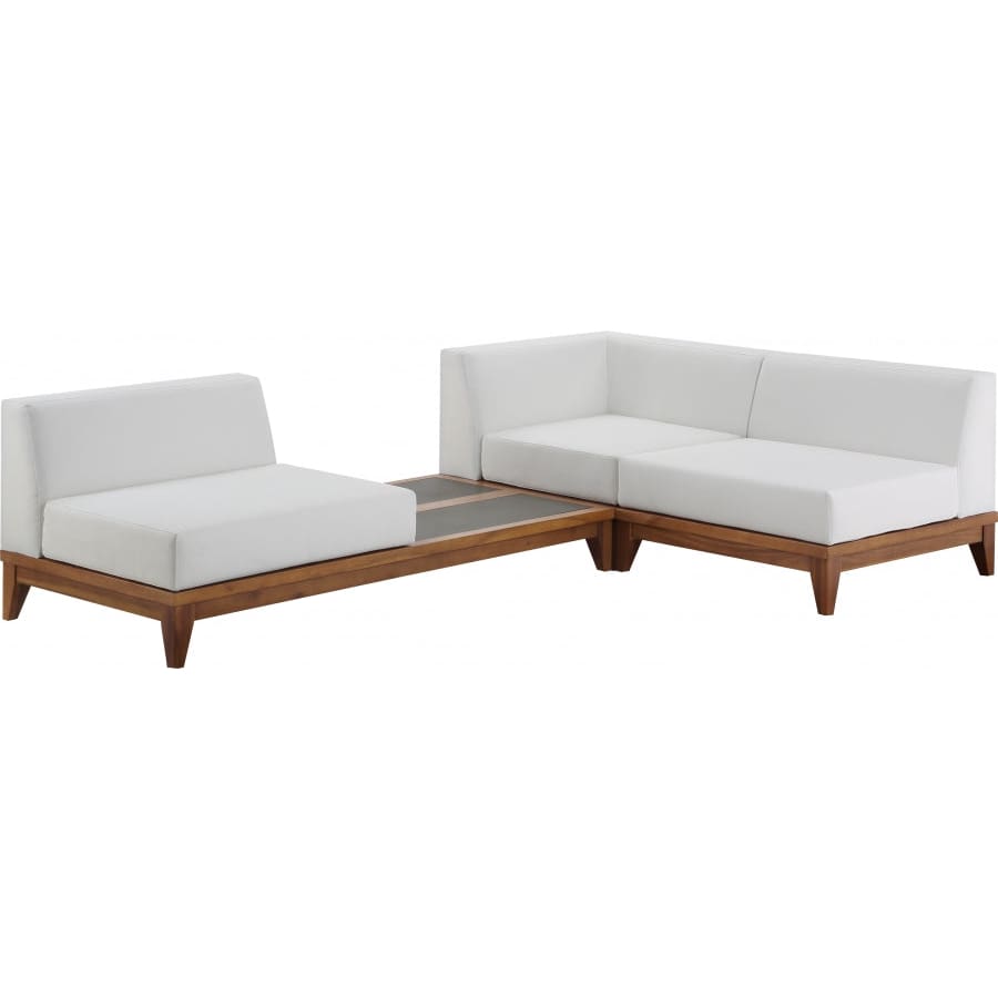 Meridian Furniture Rio Outdoor Off White Waterproof Modular Sectional 3B - Outdoor Furniture