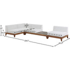 Meridian Furniture Rio Outdoor Off White Waterproof Modular Sectional 4B - Outdoor Furniture