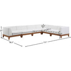 Meridian Furniture Rio Outdoor Off White Waterproof Modular Sectional 6A - Outdoor Furniture