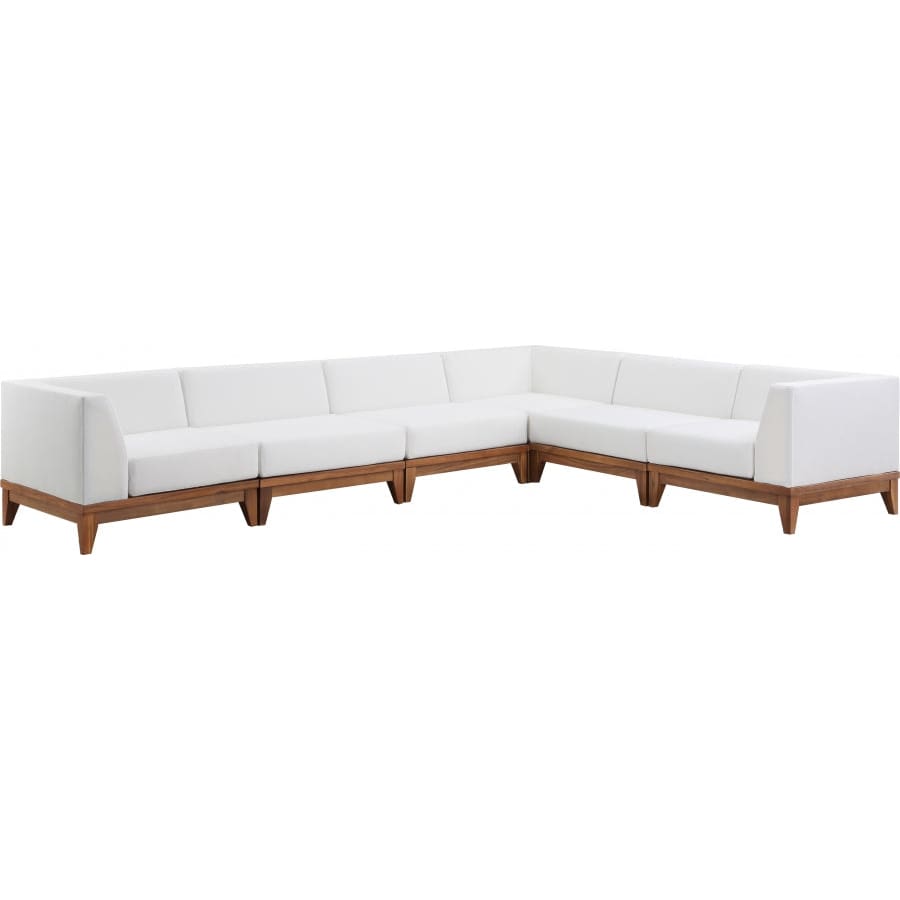 Meridian Furniture Rio Outdoor Off White Waterproof Modular Sectional 6A - Outdoor Furniture