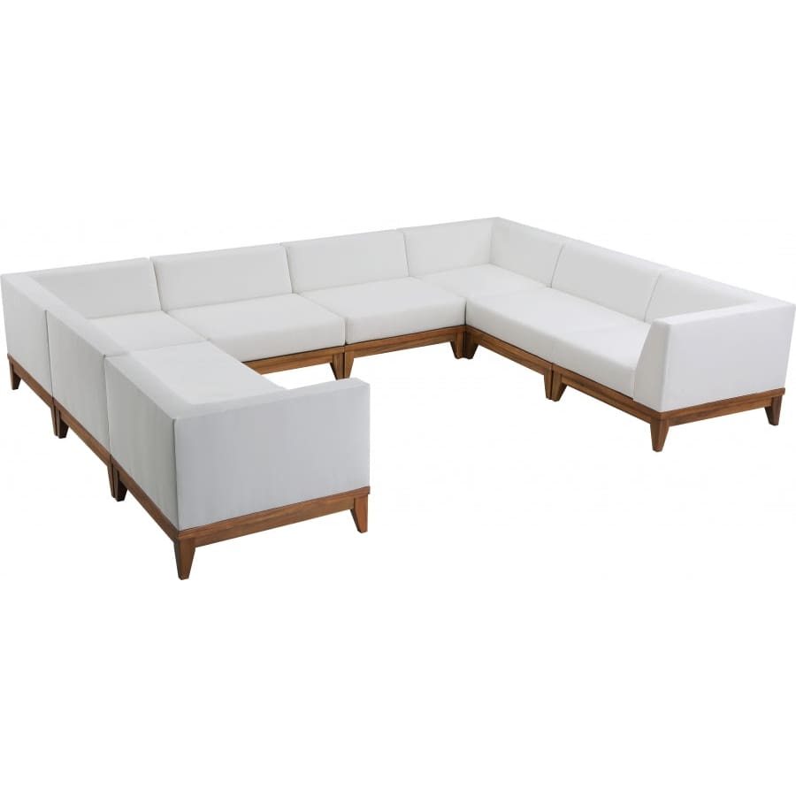 Meridian Furniture Rio Outdoor Off White Waterproof Modular Sectional 8A - Outdoor Furniture