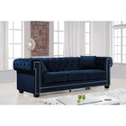 Meridian Furniture Bowery Velvet Sofa - Blue - Sofas