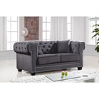 Meridian Furniture Bowery Velvet Loveseat - Grey - Loveseats