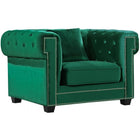 Meridian Furniture Bowery Velvet Chair - Green - Chairs