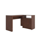 Manhattan Comfort Kalmar L -Shaped Office Desk with Inclusive in Dark Brown - Office Desks