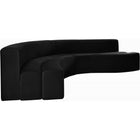 Meridian Furniture Curl Velvet 2pc. Sectional - Black - Sofas