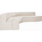 Meridian Furniture Curl Velvet 2pc. Sectional - Cream - Sofas