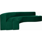 Meridian Furniture Curl Velvet 2pc. Sectional - Green - Sofas