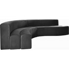 Meridian Furniture Curl Velvet 2pc. Sectional - Grey - Sofas