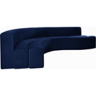 Meridian Furniture Curl Velvet 2pc. Sectional - Navy - Sofas