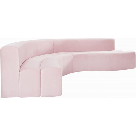 Meridian Furniture Curl Velvet 2pc. Sectional - Pink - Sofas