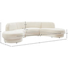 Meridian Furniture Rosa Velvet 3pc. Sectional - Sofas