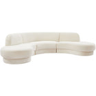 Meridian Furniture Rosa Velvet 3pc. Sectional - Cream - Sofas