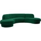 Meridian Furniture Rosa Velvet 3pc. Sectional - Green - Sofas