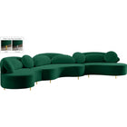 Meridian Furniture Vivacious Velvet 3pc. Sectional - Green - Sofas