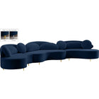 Meridian Furniture Vivacious Velvet 3pc. Sectional - Navy - Sofas