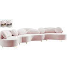Meridian Furniture Vivacious Velvet 3pc. Sectional - Pink - Sofas