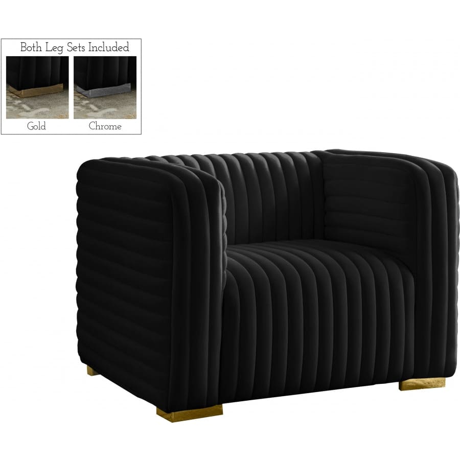 Meridian Furniture Ravish Velvet Chair - Black - Chairs