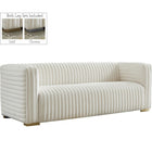 Meridian Furniture Ravish Velvet Sofa - Cream - Sofas