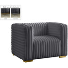 Meridian Furniture Ravish Velvet Chair - Grey - Chairs