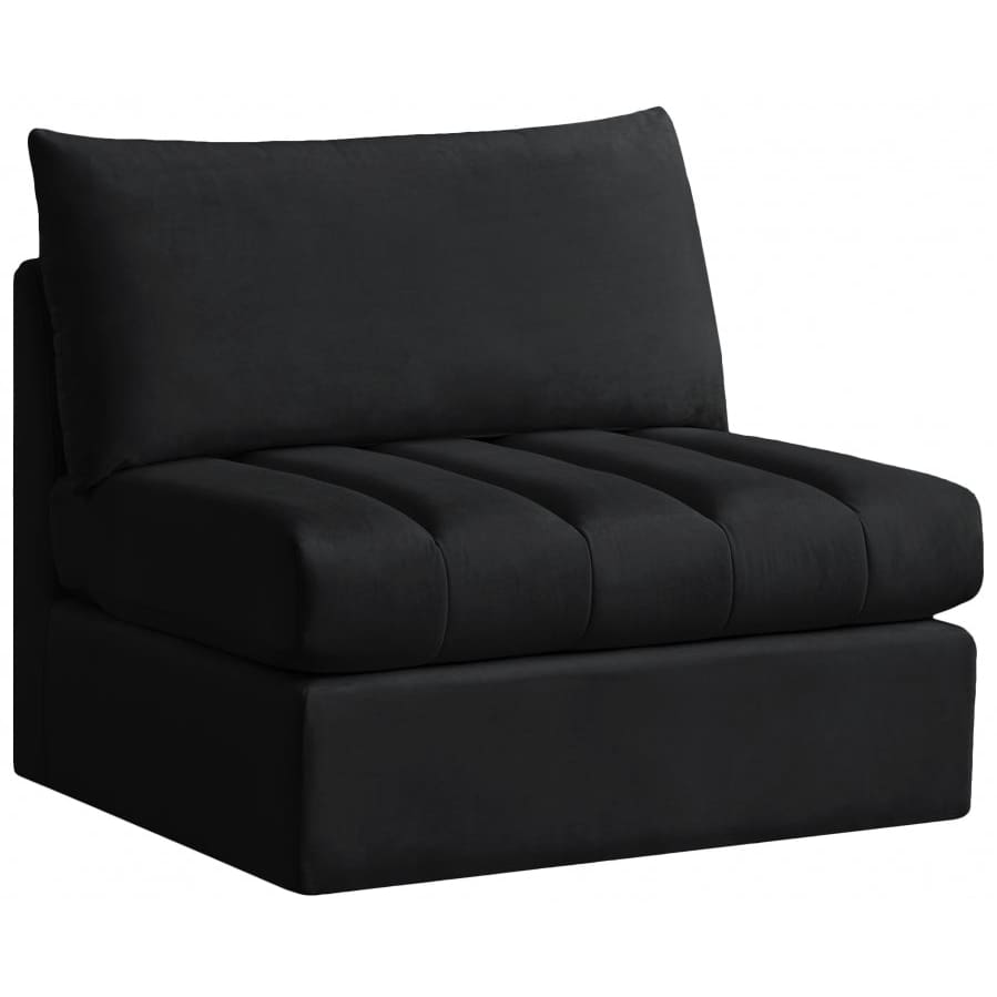 Meridian Furniture Jacob Velvet Modular Armless Chair - Black - Chairs