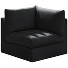 Meridian Furniture Jacob Velvet Modular Corner Chair - Black - Chairs