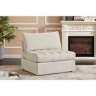 Meridian Furniture Jacob Velvet Modular Armless Chair - Chairs