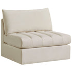 Meridian Furniture Jacob Velvet Modular Armless Chair - Cream - Chairs