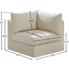 Meridian Furniture Jacob Velvet Modular Corner Chair - Chairs